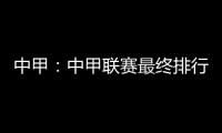 中甲：中甲联赛最终排行榜 东亚夺冠 东进八喜降级