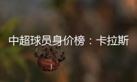 中超球员身价榜：卡拉斯科2800万欧领跑榜单