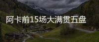 阿卡前15场大满贯五盘大战有14场获胜
，为公开赛时代并列最多