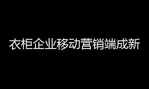 衣柜企业也抓取这一发展机遇